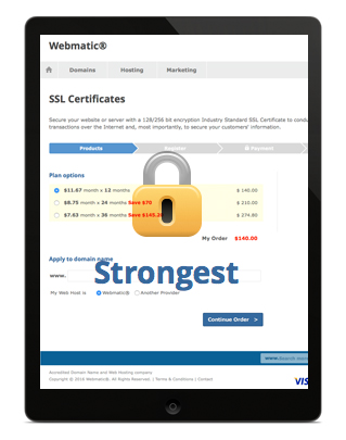SSL Certificates Secure your website or server with a 128/256 bit encryption Industry Standard SSL Certificate to conduct safe, secure e-commerce transactions over the Internet and, most importantly, to secure your customers
